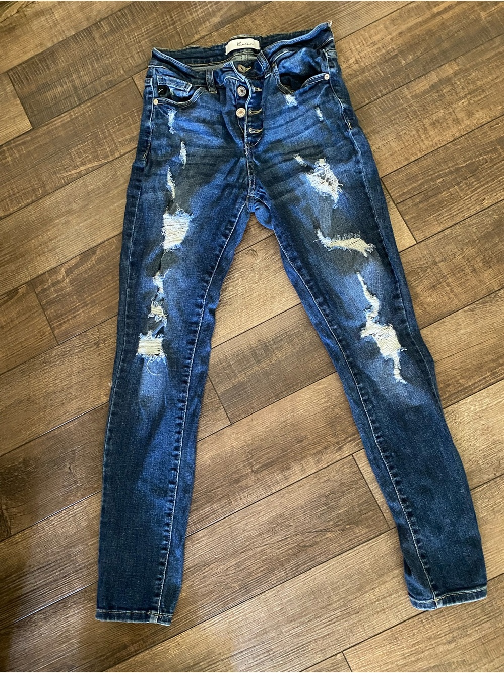 KanCan Dark Blue Distressed Skinny Jeans